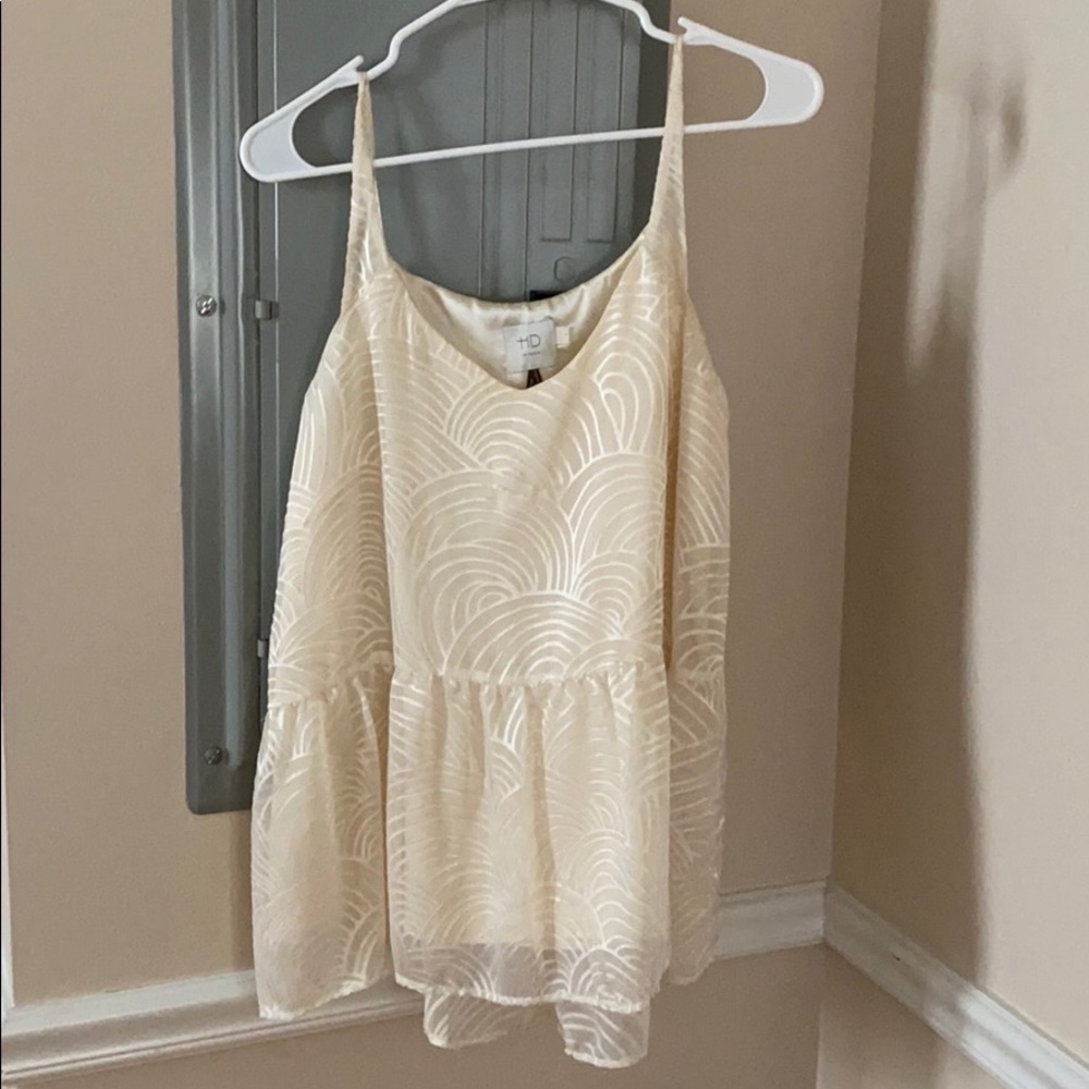 Flowy Cream Colored Silk Tank